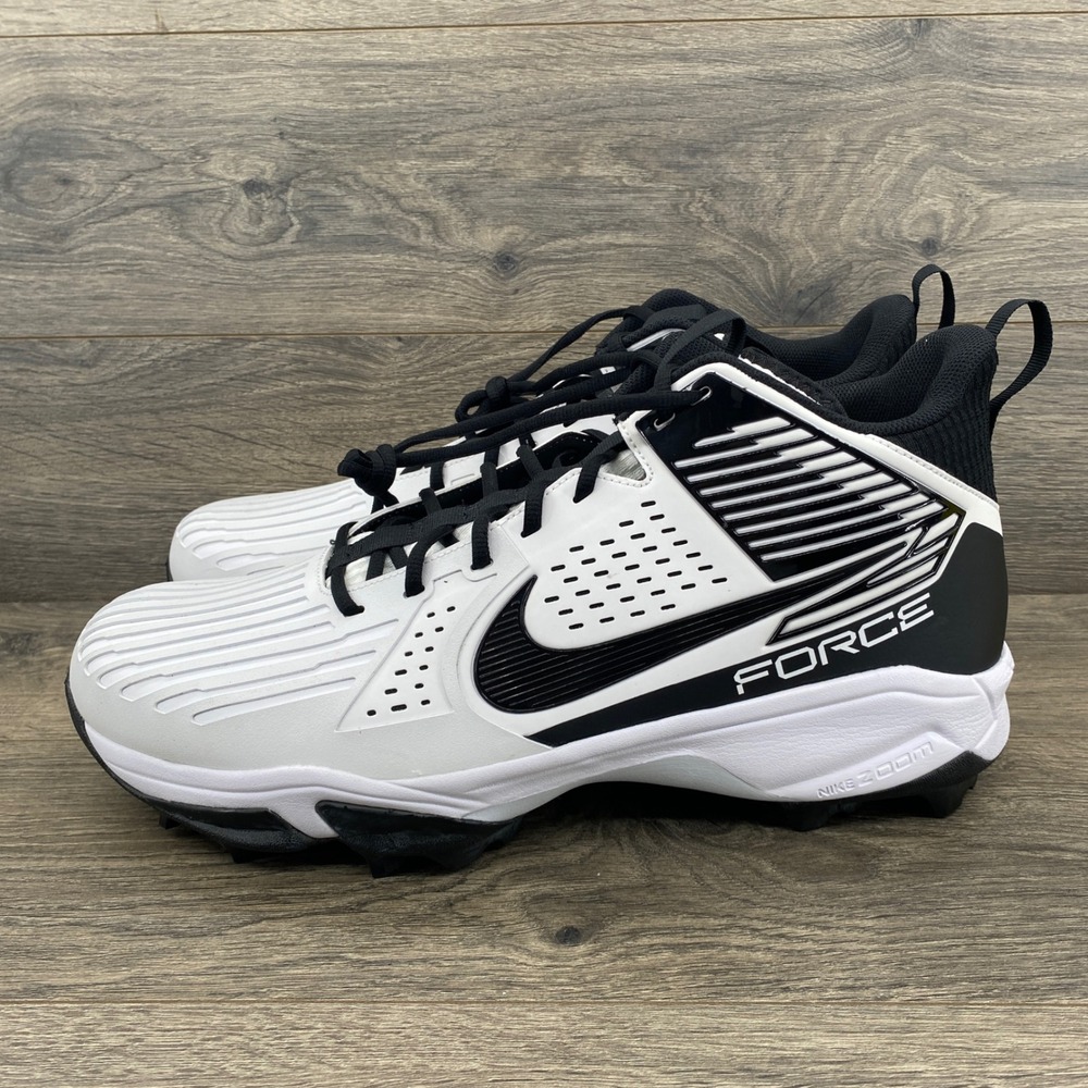 Nike Force Zoom Trout 8 Pro Baseball Cleats Mens 18 White Black FJ8163-104